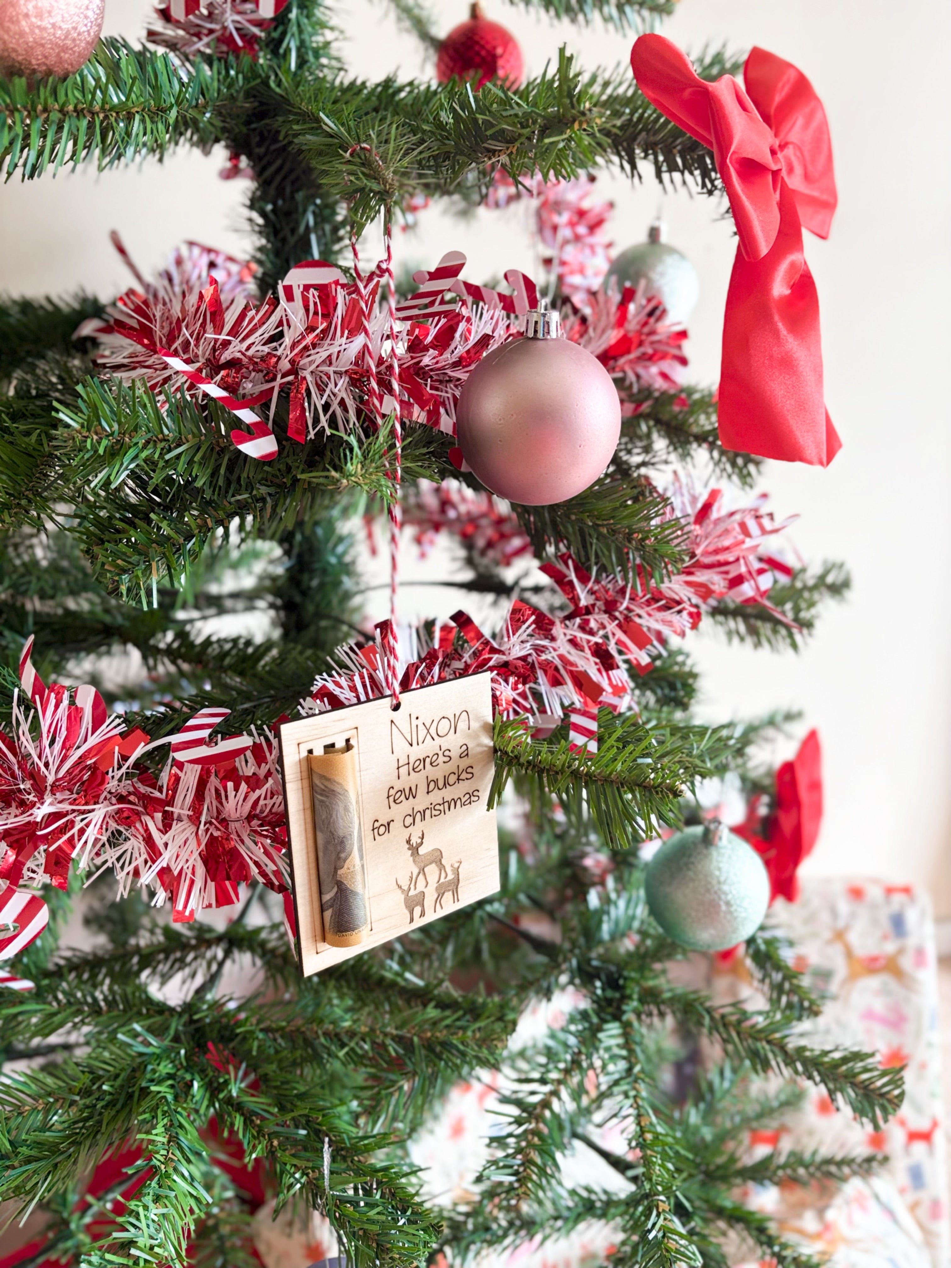 Christmas money ornaments