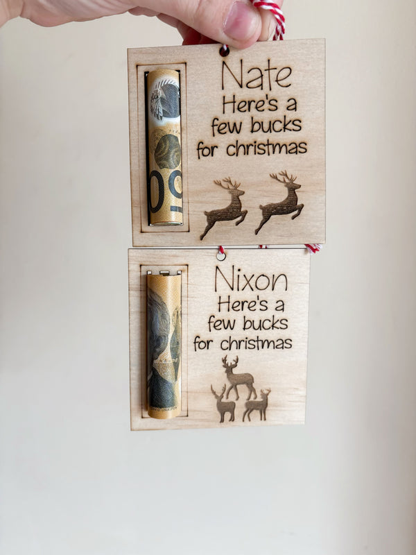 Christmas money ornaments