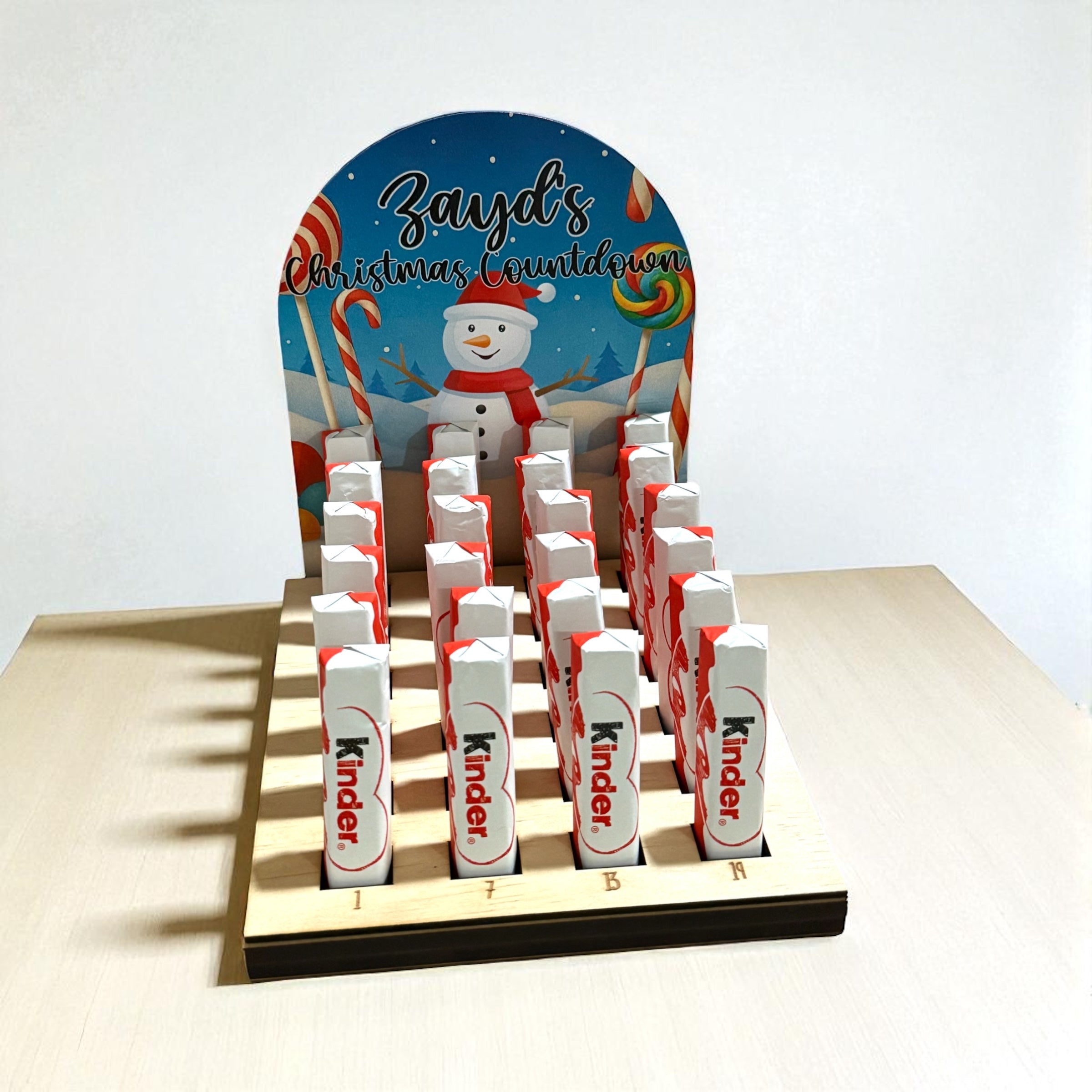 Kinder chocolate countdown board