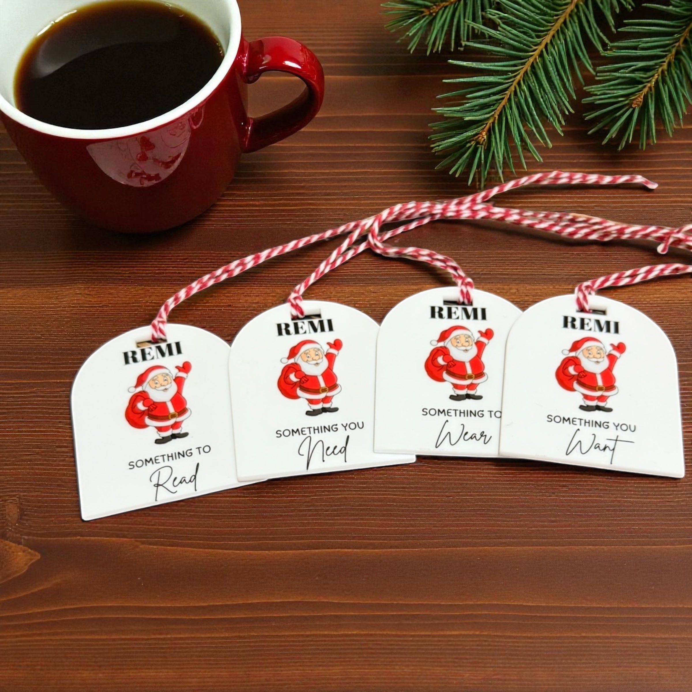Set of 4 printed gift tags