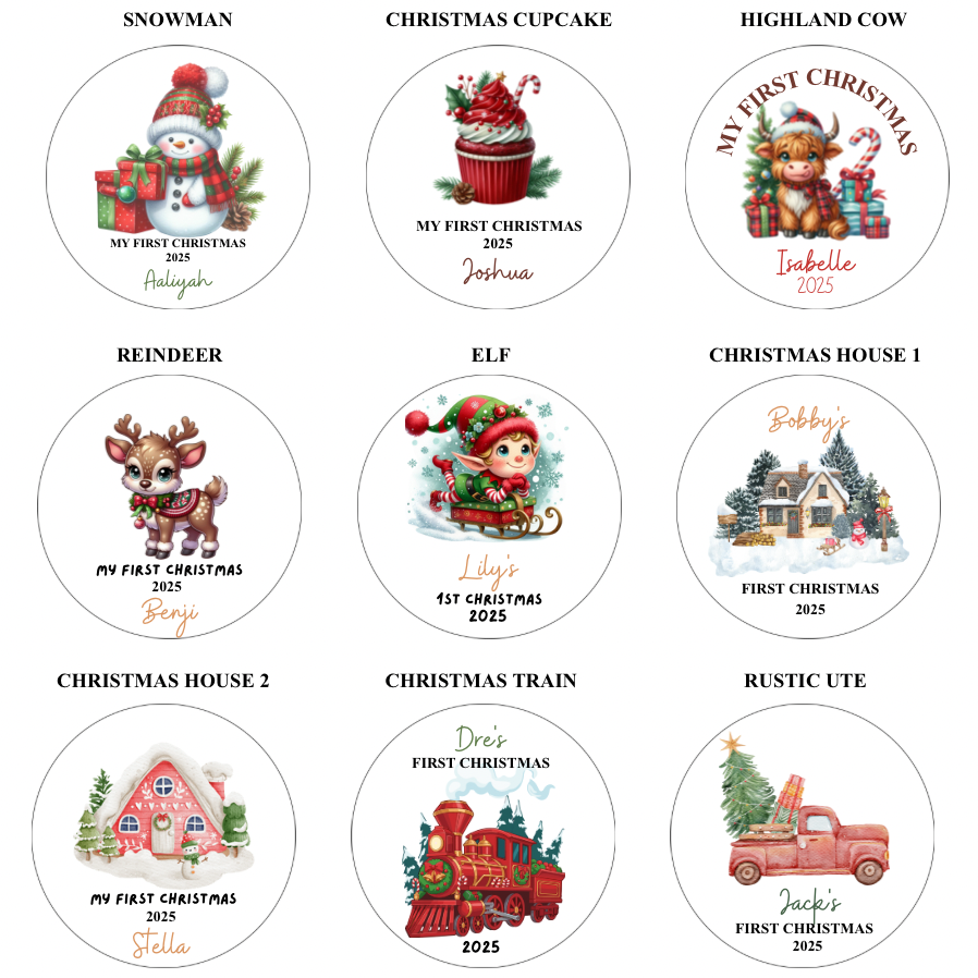 Personalised My First Christmas ceramic ornament - multiple designs