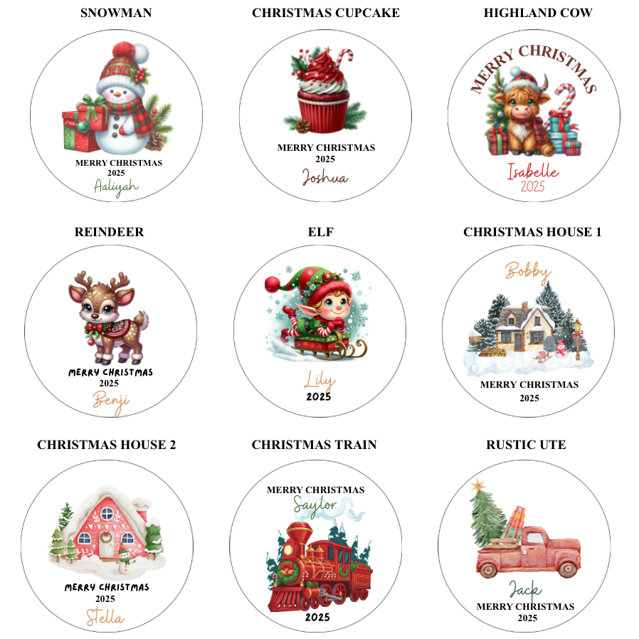 Personalised Christmas ceramic ornament - multiple designs