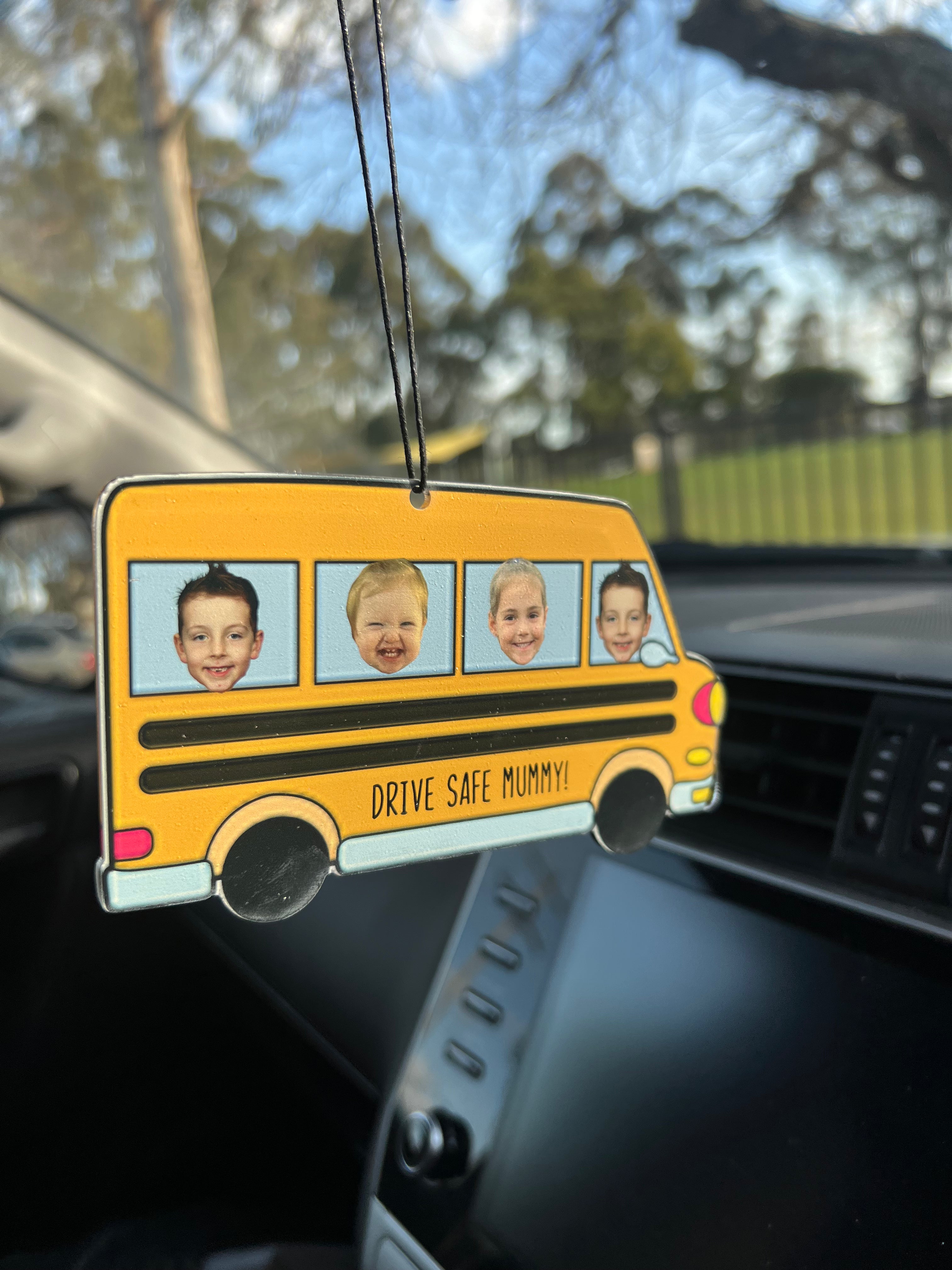 Customised drive safe car ornament - 3 or 4 faces - 4 Little Dreamers