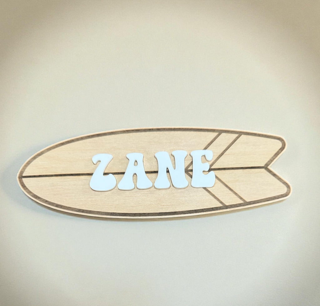 Personalised surfboard wall piece