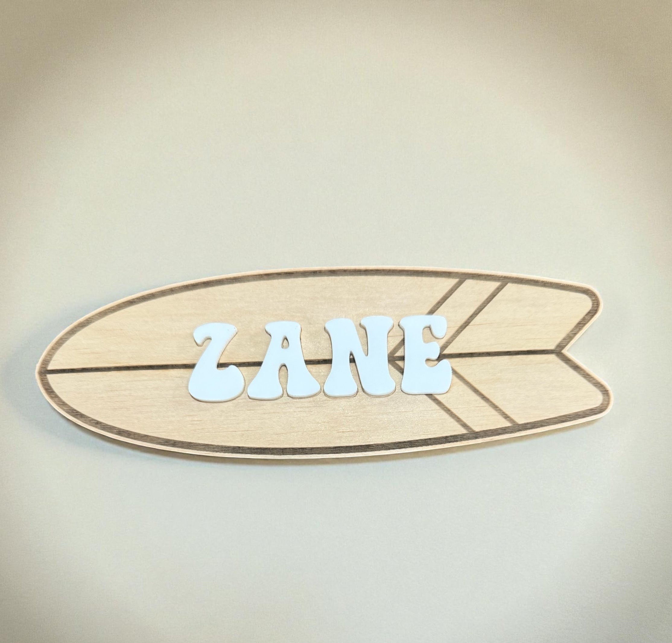 Personalised surfboard wall piece