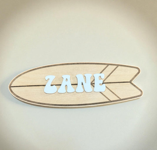 Personalised surfboard wall piece
