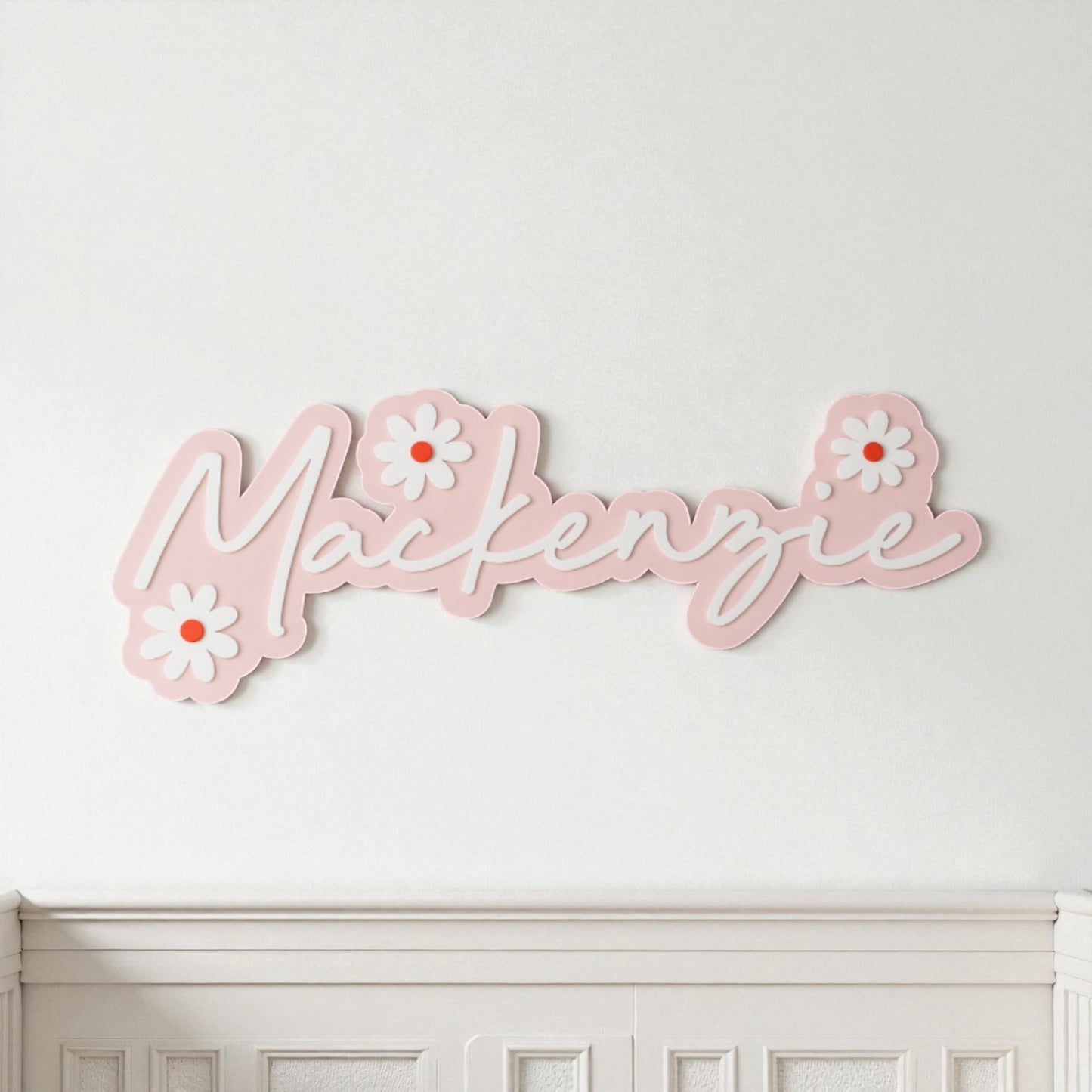 Flower acrylic name plaque