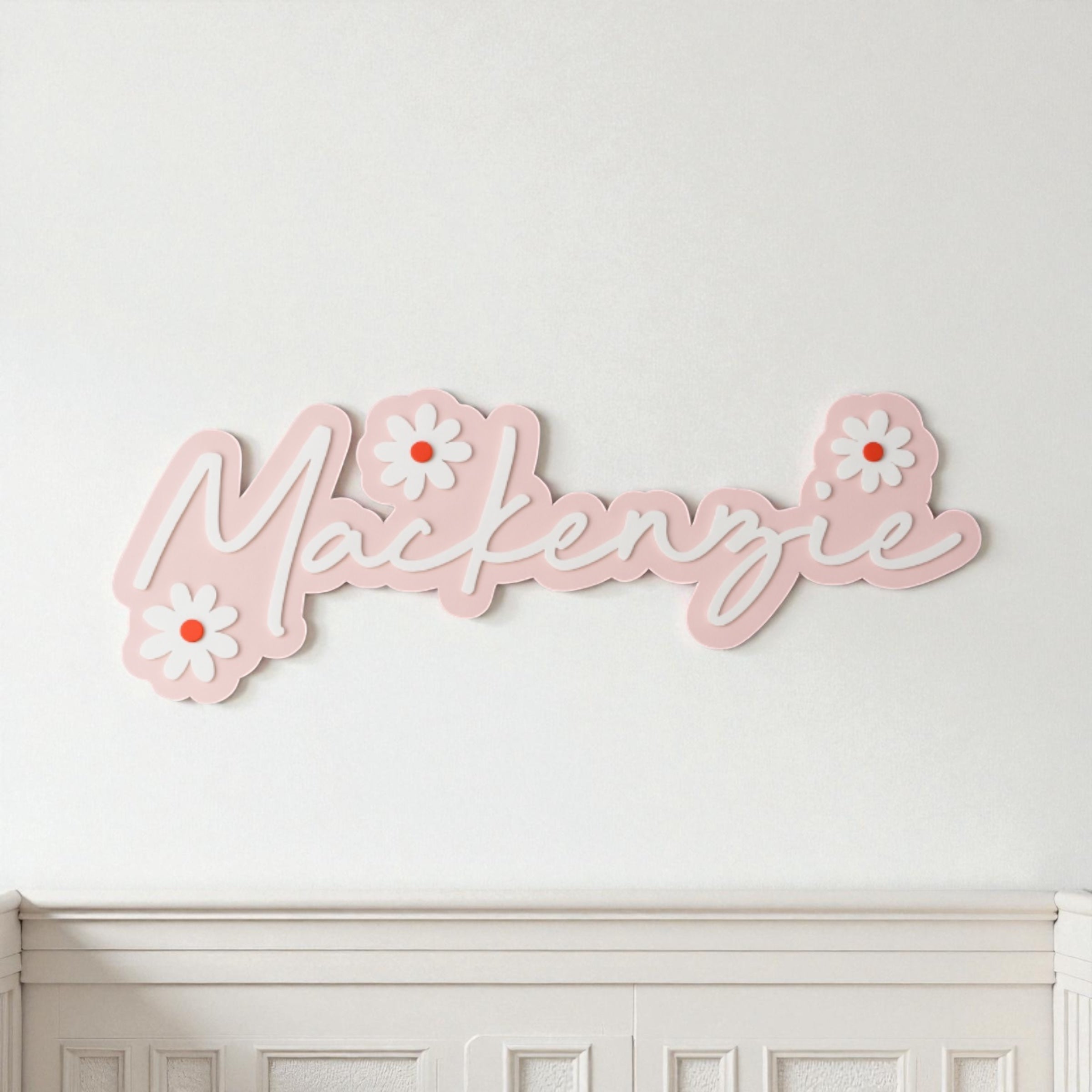 Flower acrylic name plaque