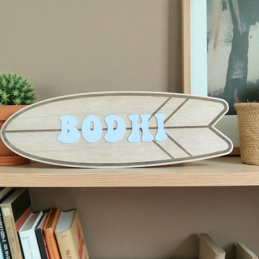 Personalised surfboard wall piece
