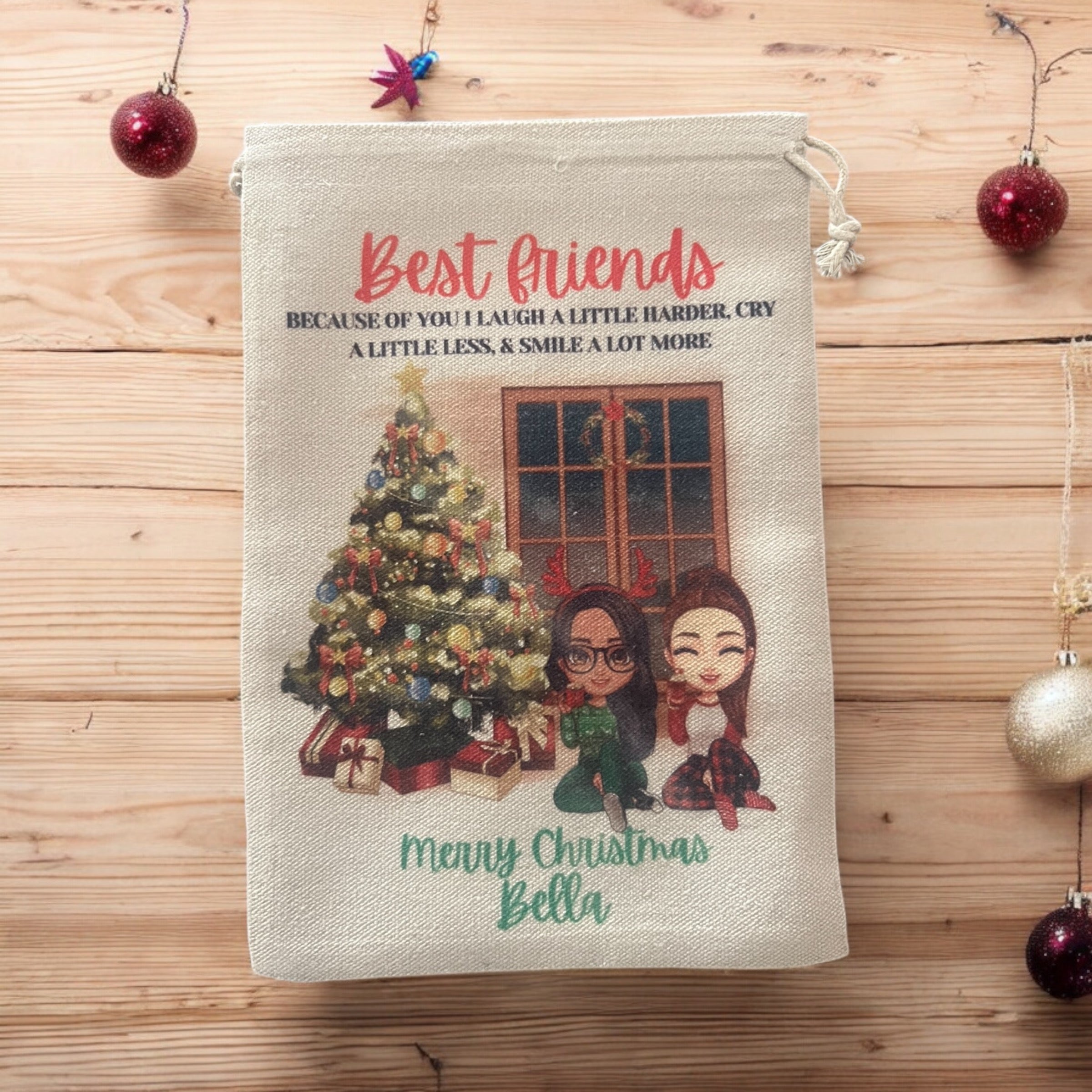 Personalised Bestfriend Christmas keepsake gift bag