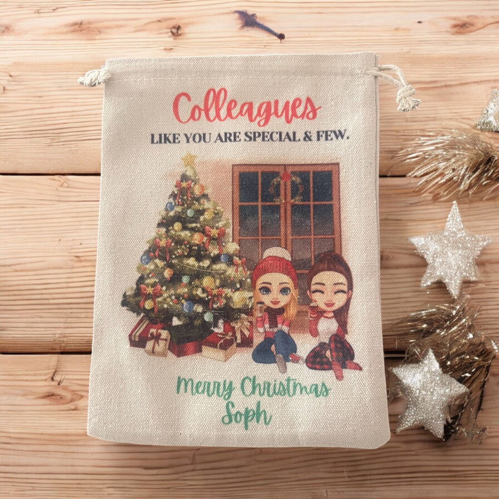 Personalised colleague Christmas keepsake gift bag