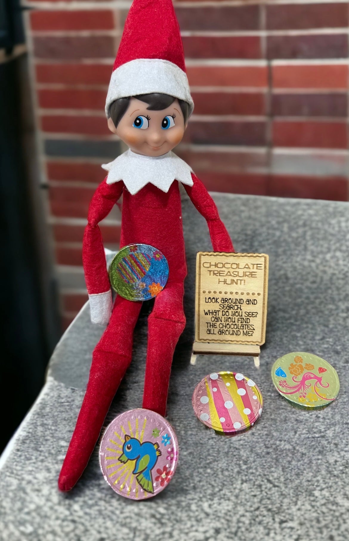 Elf prop - chocolate treasure hunt sign - 4 Little Dreamers