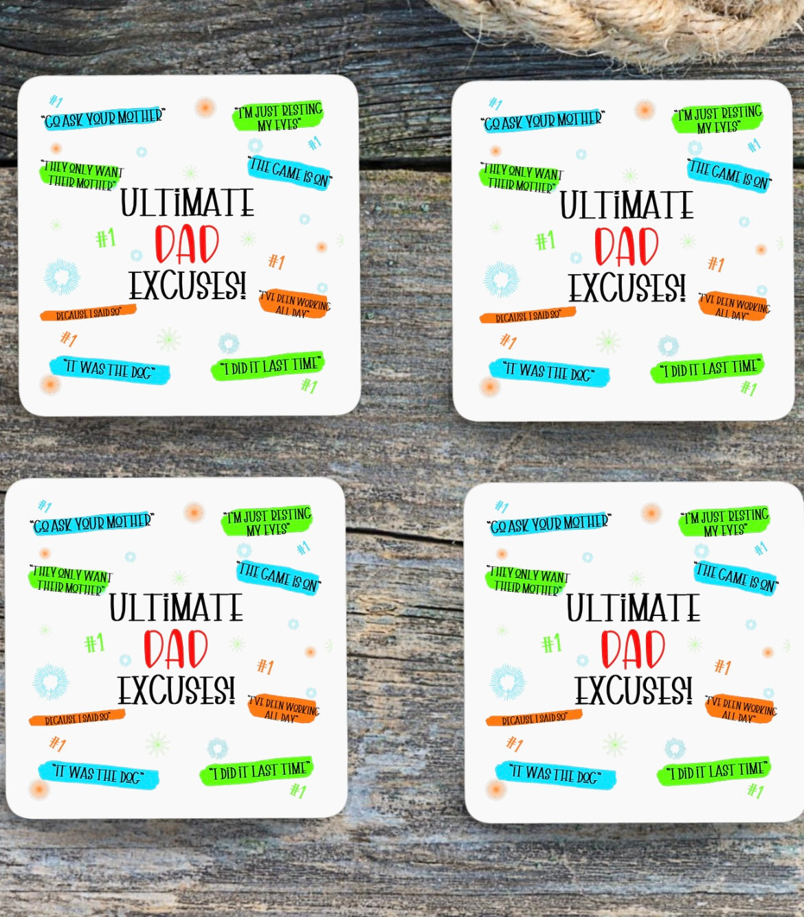 Dad coasters - 4 Little Dreamers