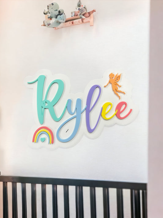 Rainbow name plaques