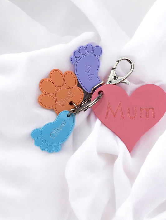 Acrylic family key ring