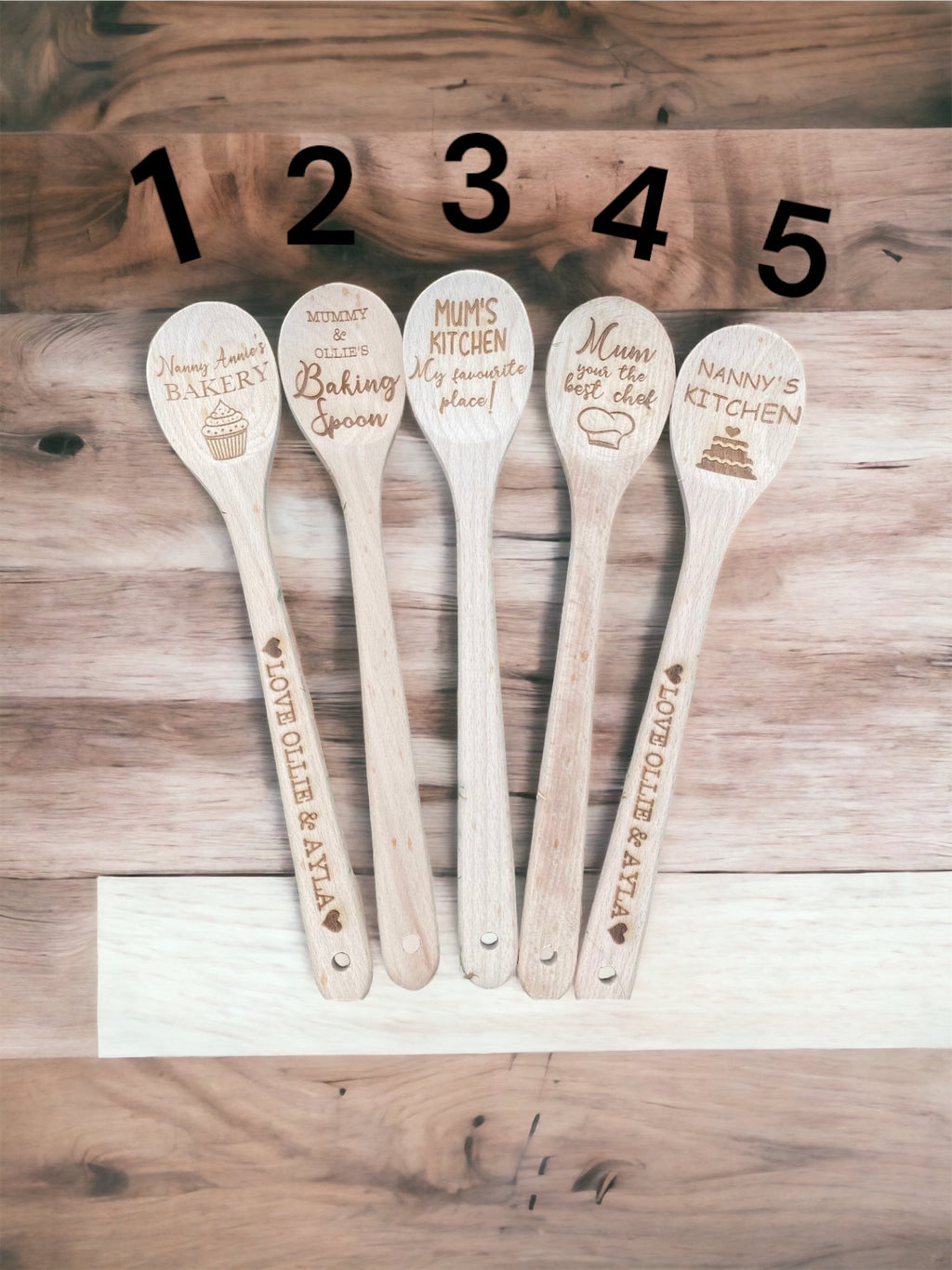 Personalised wooden spoons - 4 Little Dreamers
