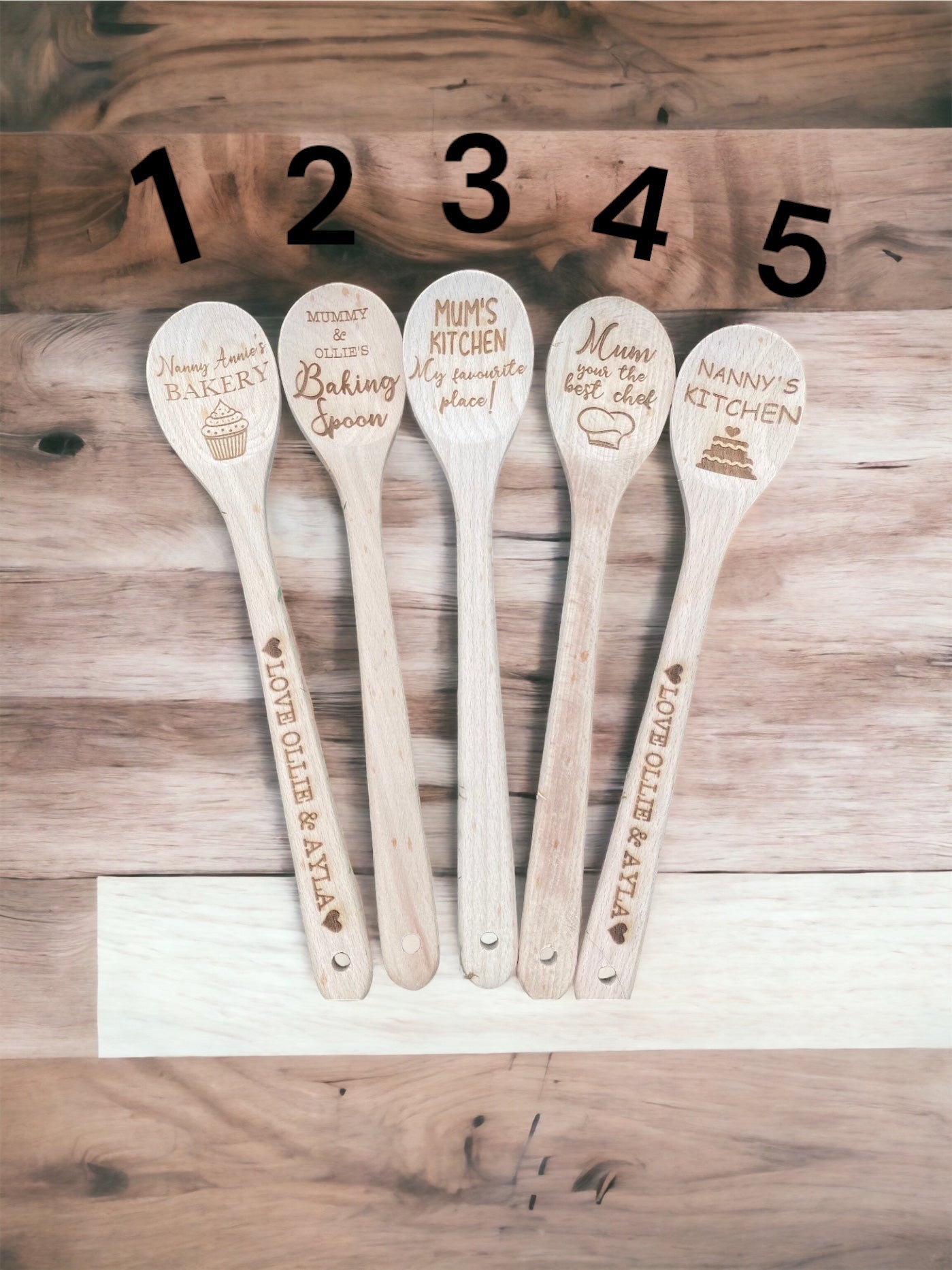 Personalised wooden spoons - 4 Little Dreamers