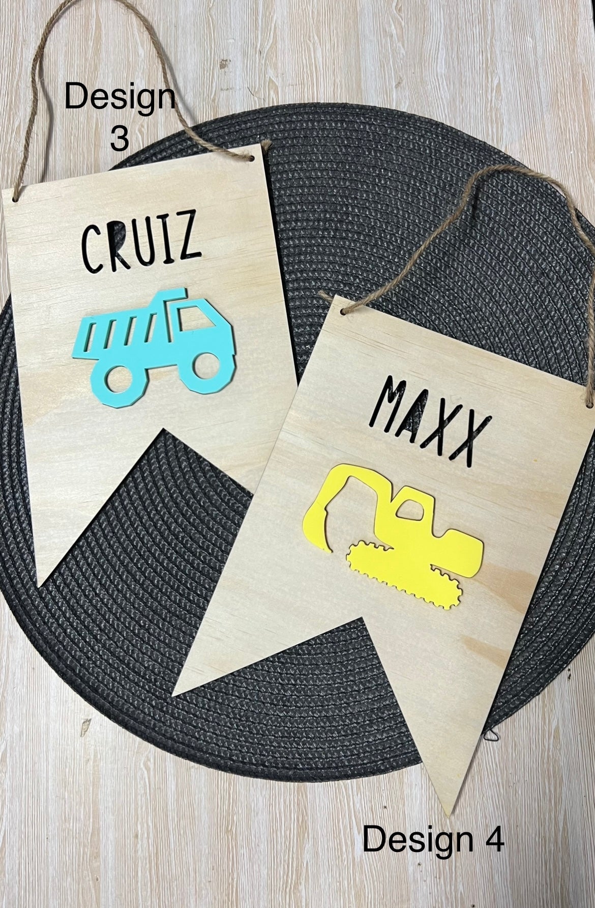 Kids timber name plaques