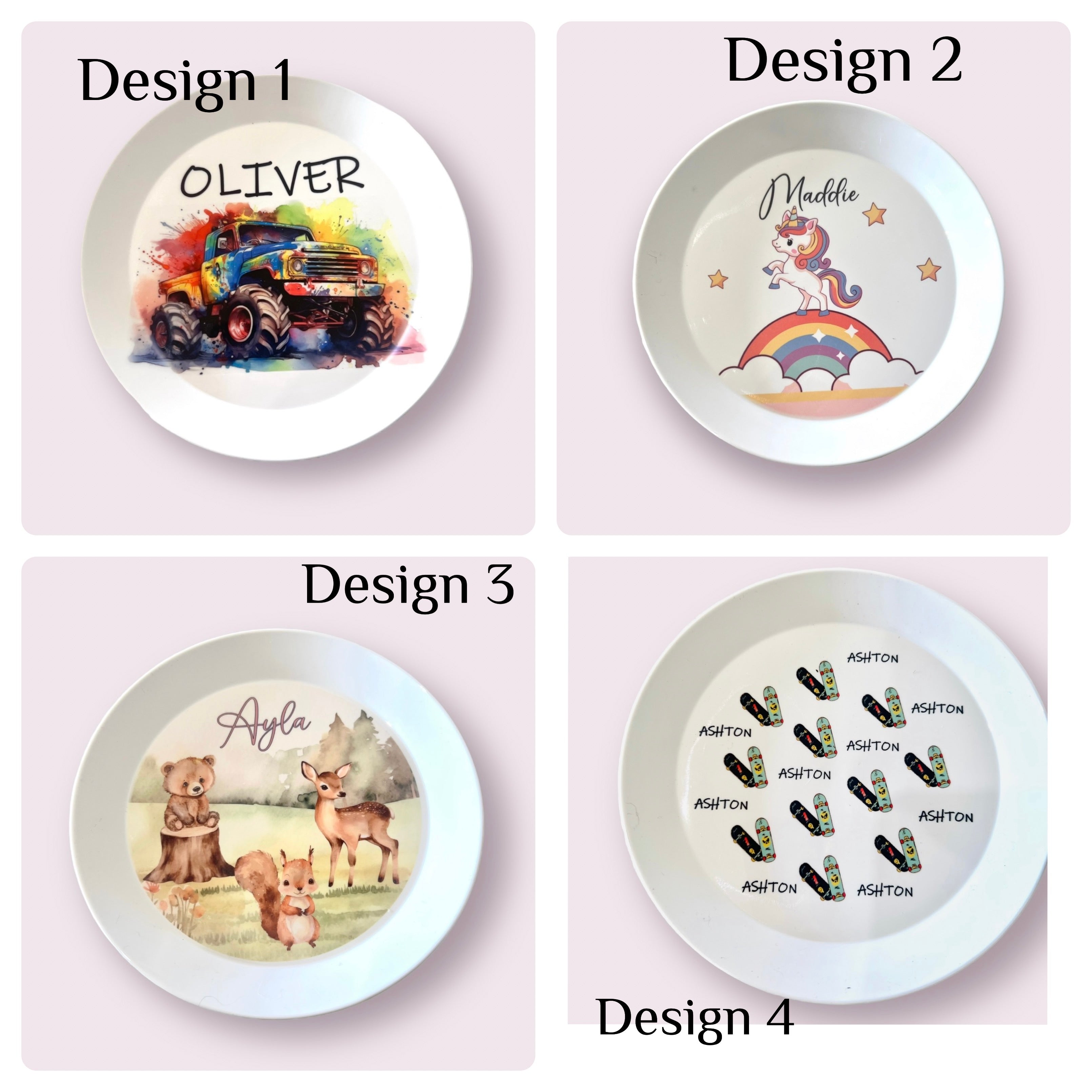 Kids personalised plate - 4 Little Dreamers