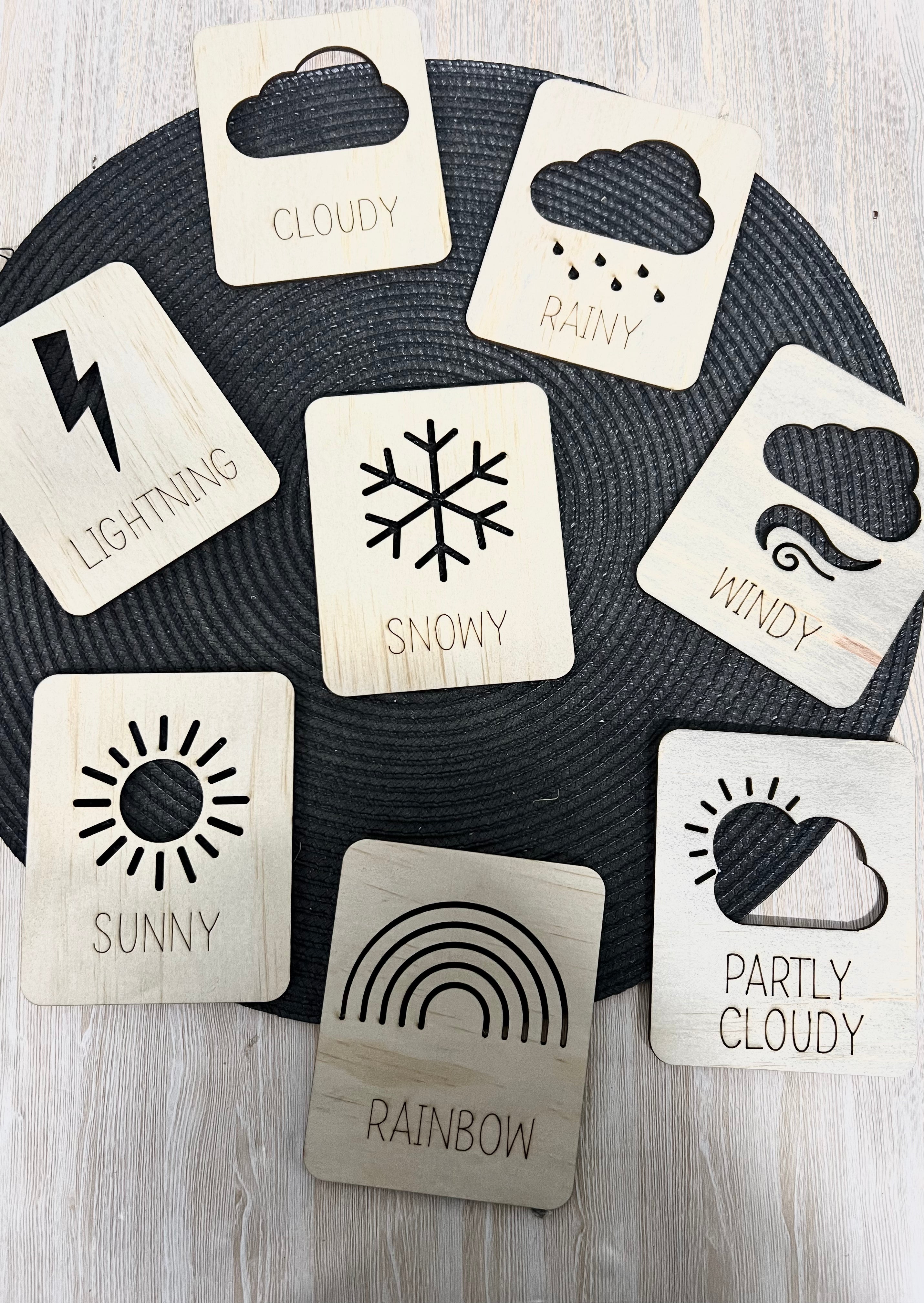 Weather stencils/flash cards - 4 Little Dreamers