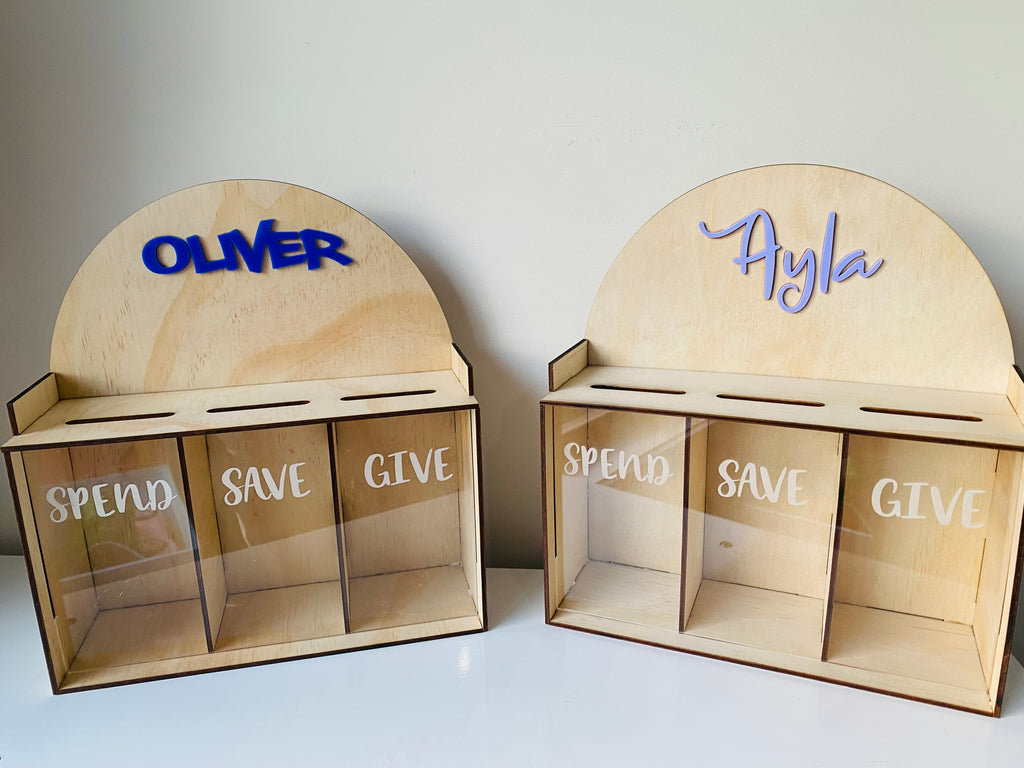 Spend Save Give money boxes - 4 Little Dreamers