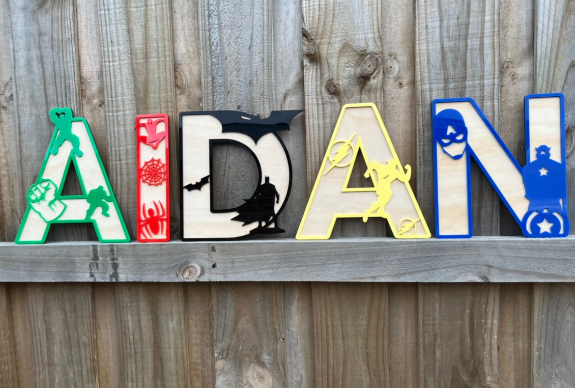 Superhero letters 25cm - 4 Little Dreamers