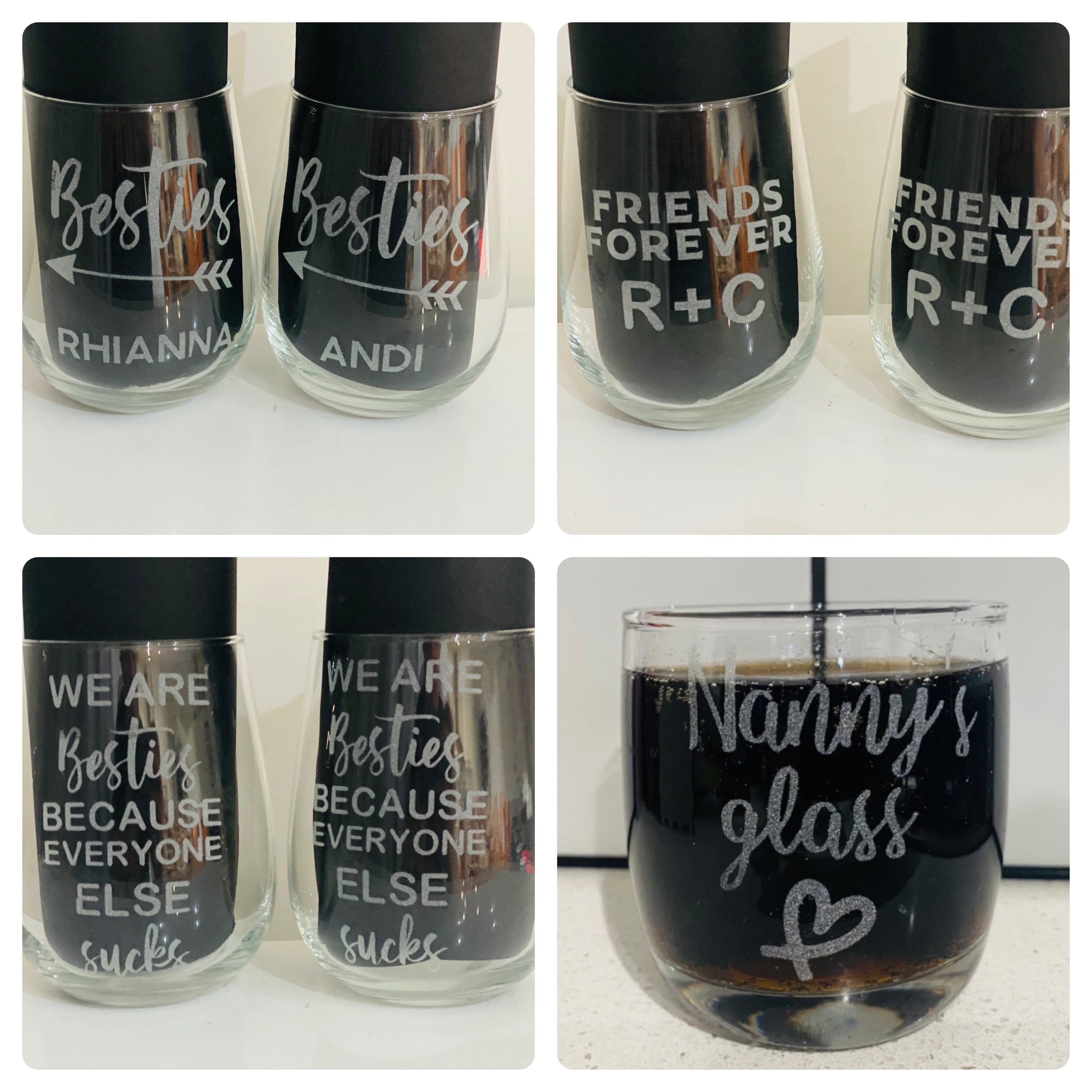 Engraved stemless glasses - 4 Little Dreamers