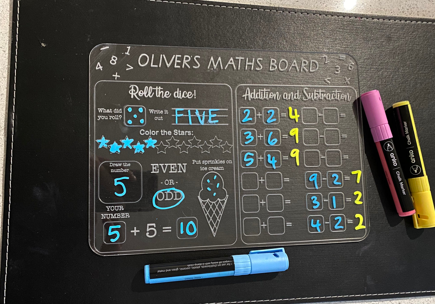 Educational maths wipe boards