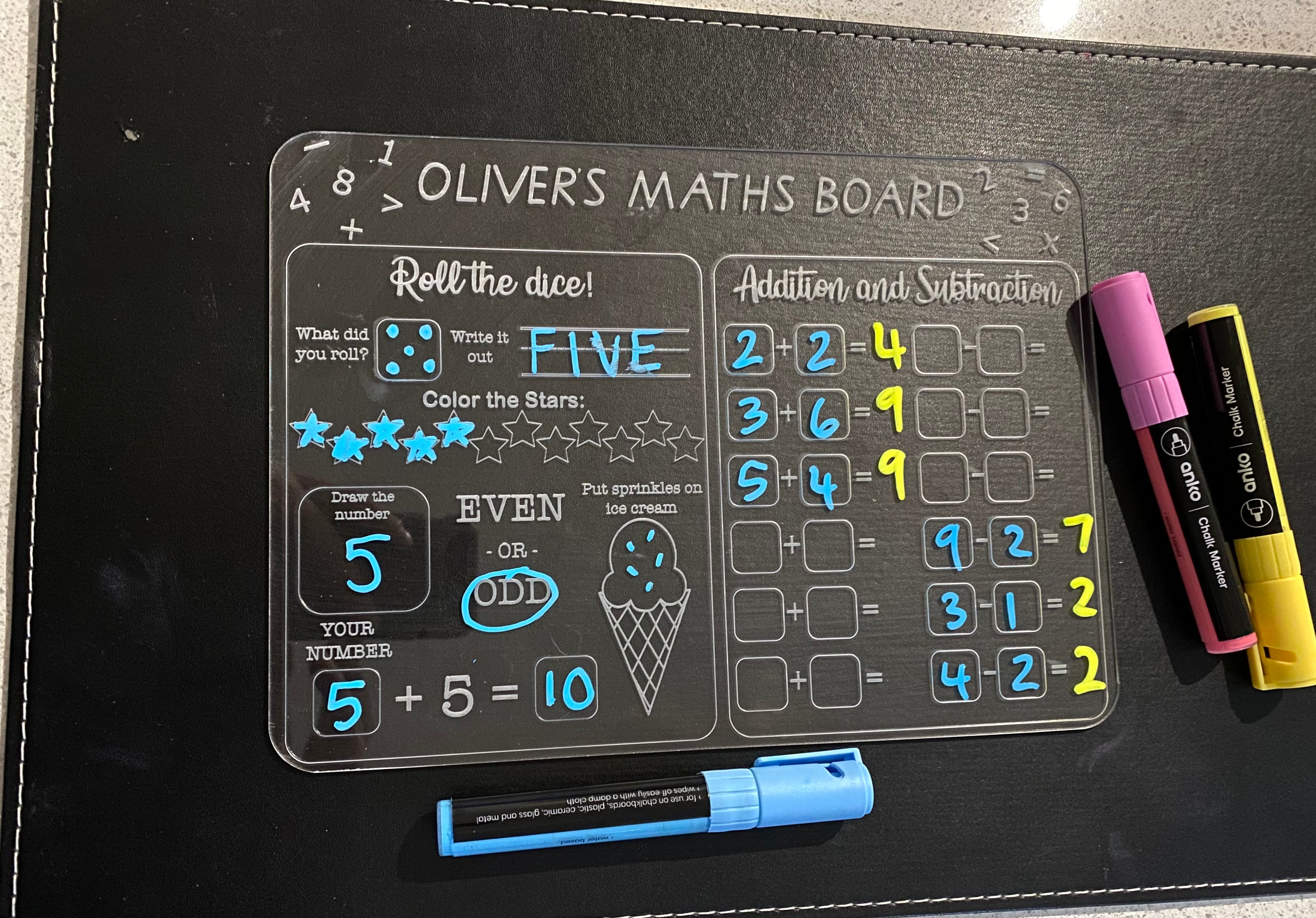 Educational maths wipe boards - 4 Little Dreamers