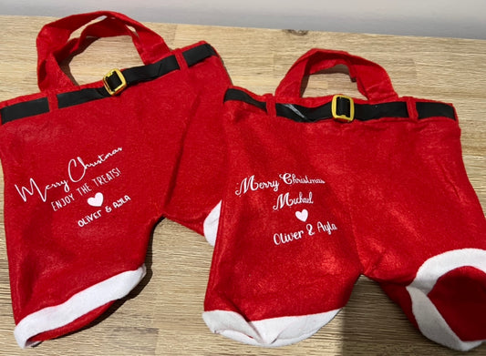 Santa pants gift bag