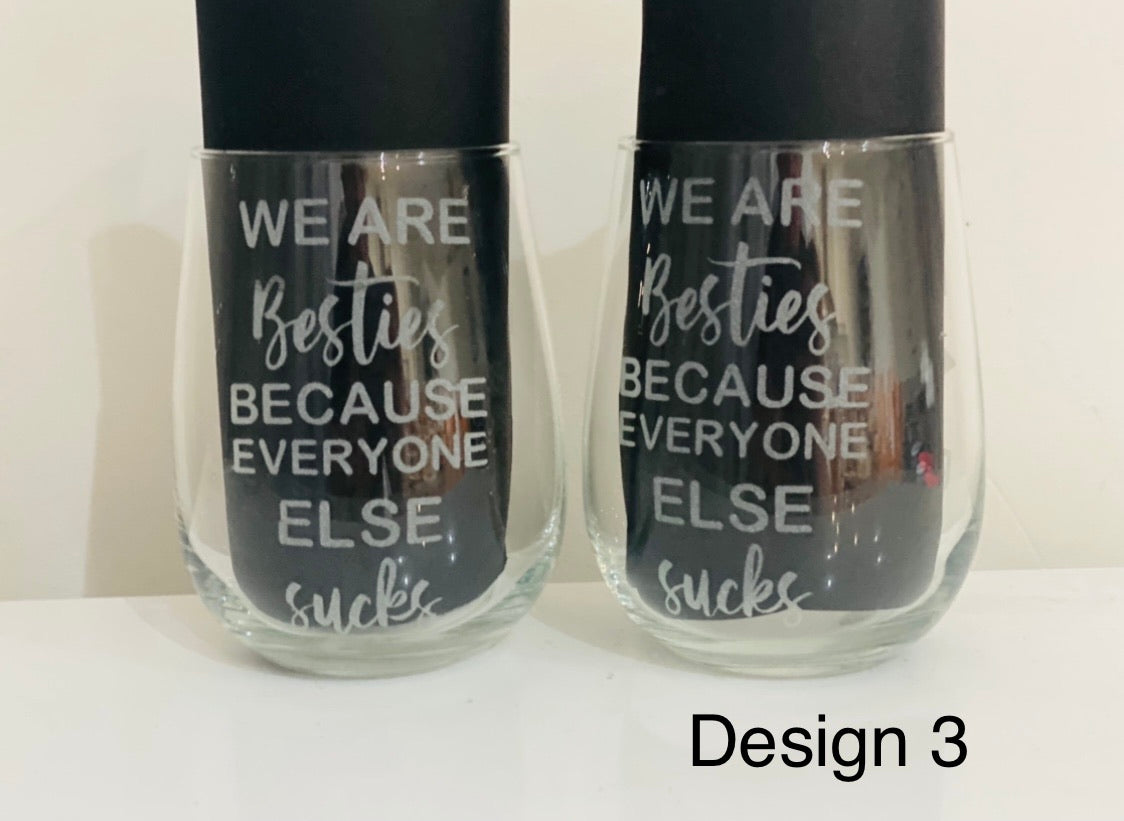 Engraved stemless glasses - 4 Little Dreamers