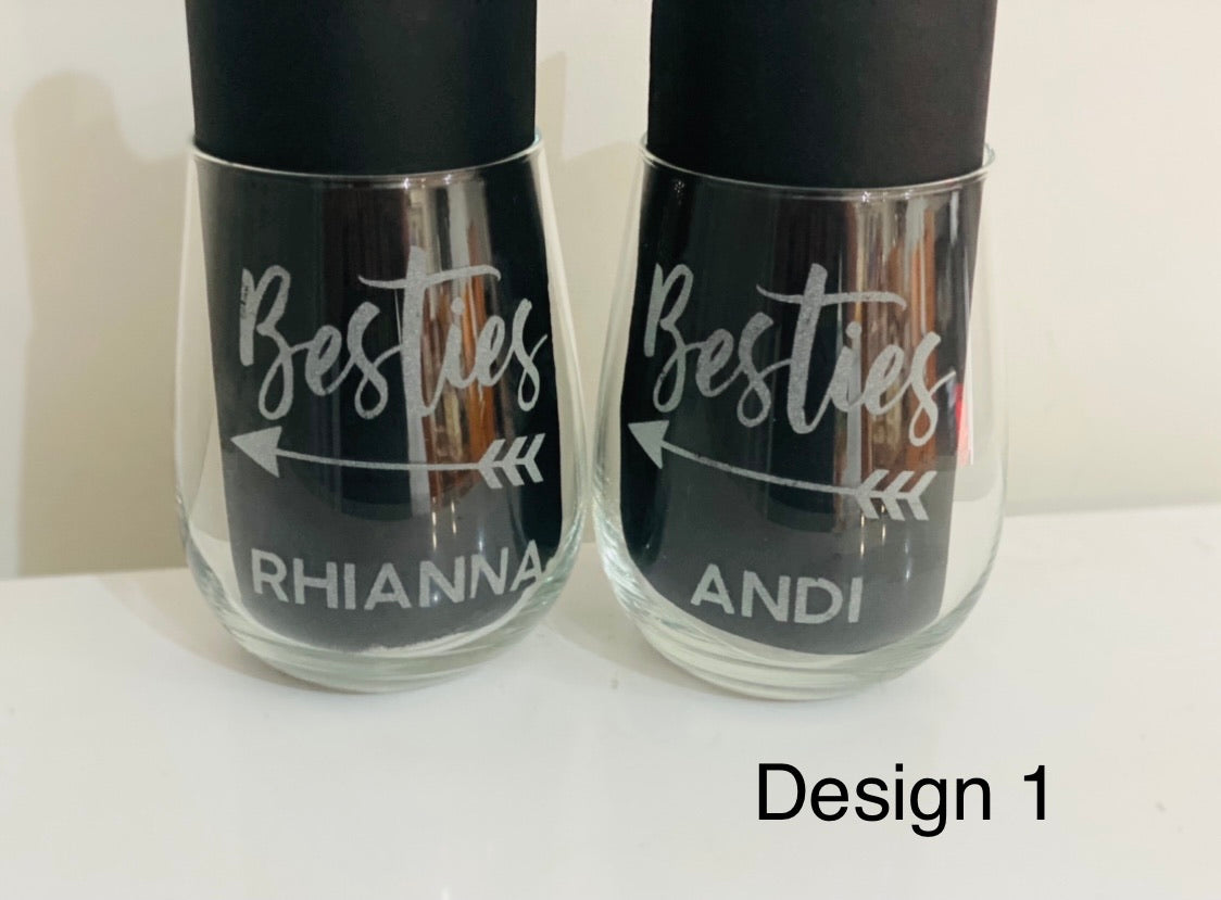 Engraved stemless glasses - 4 Little Dreamers