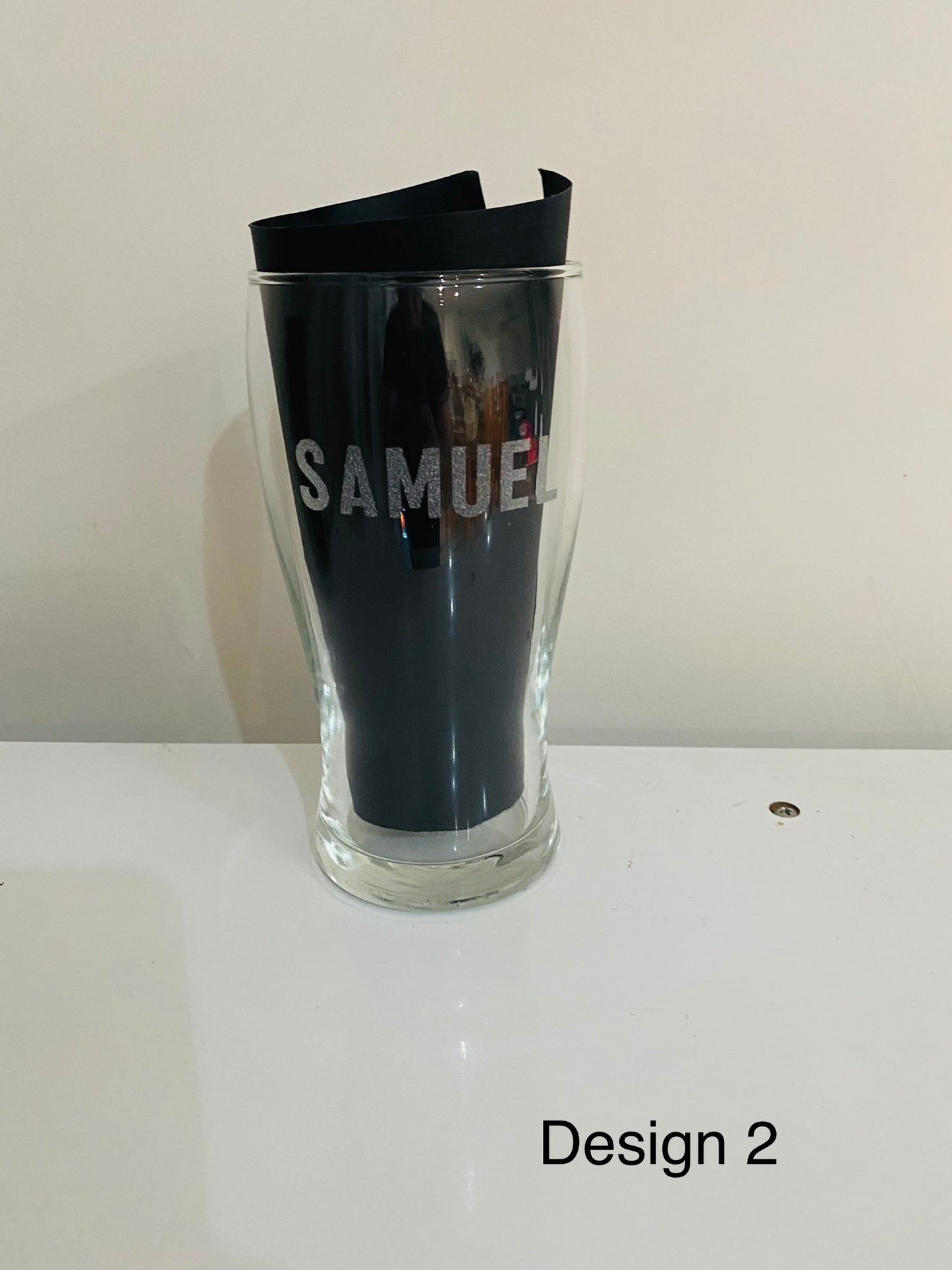 Engraved beer glasses