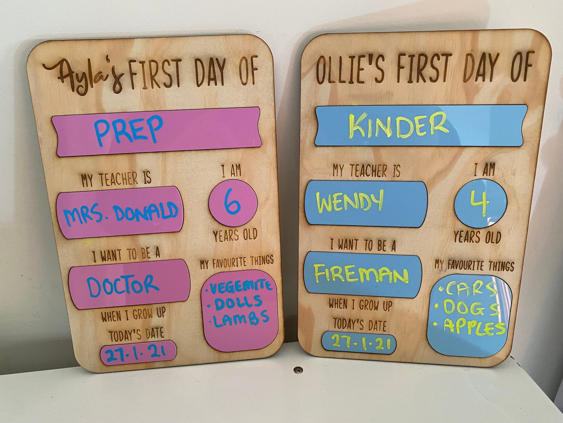 First day boards - 4 Little Dreamers