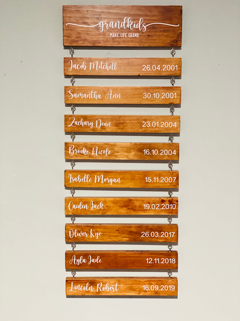 Family wall hanging piece - 4 Little Dreamers