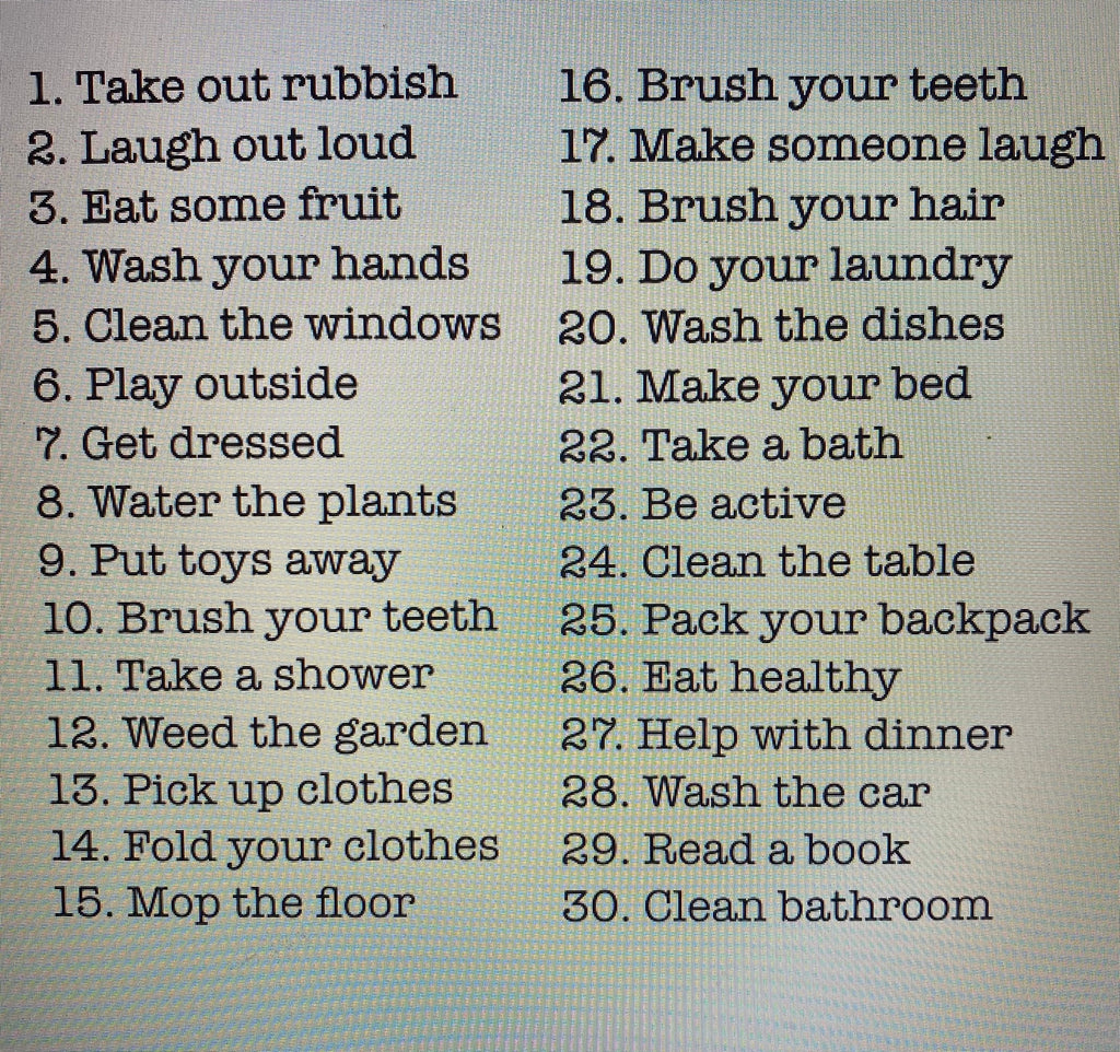 Chores puzzle - 4 Little Dreamers