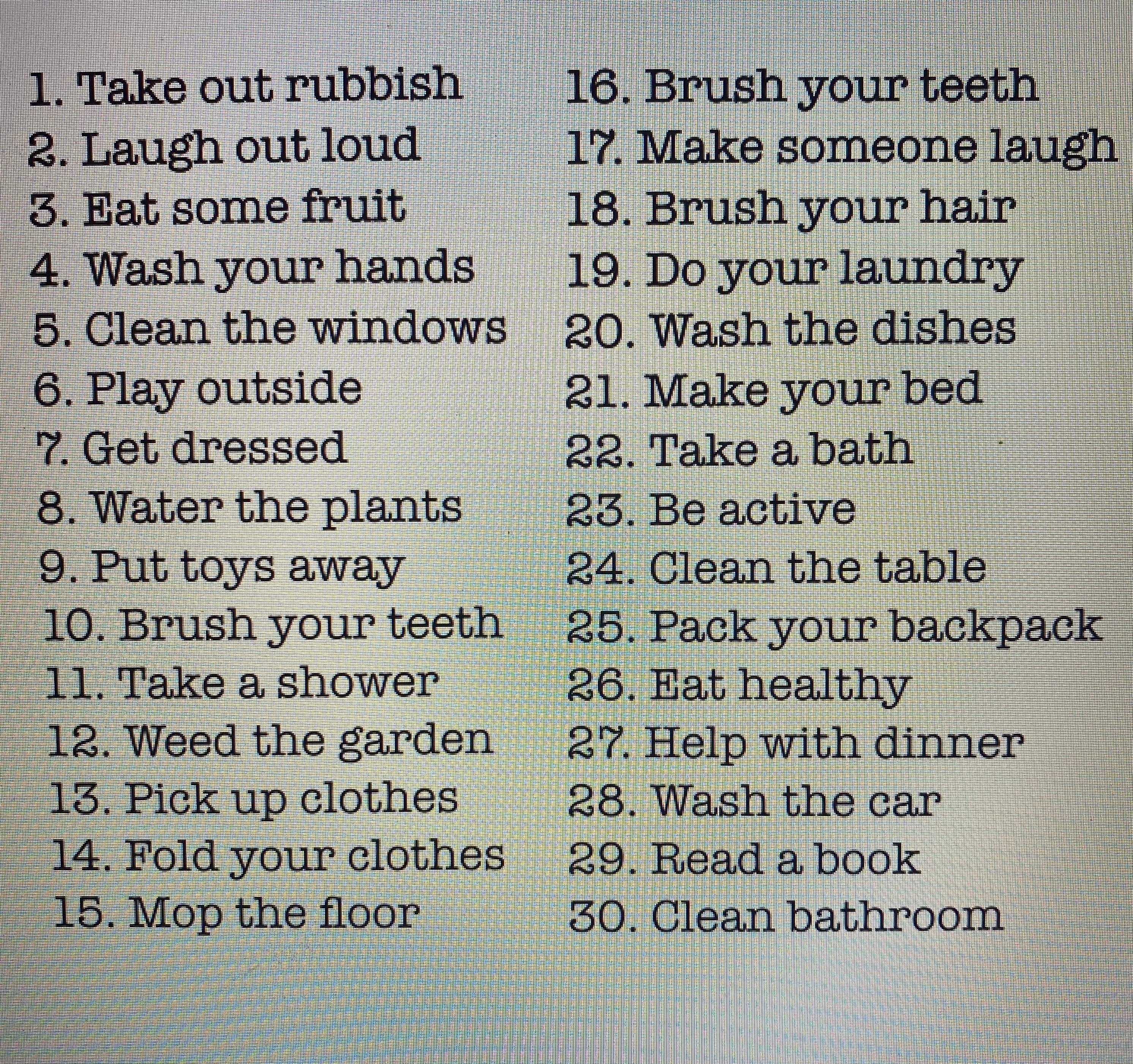 Chores puzzle - 4 Little Dreamers