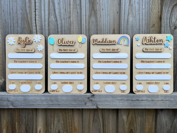Interchangeable first day/last day board - 4 Little Dreamers