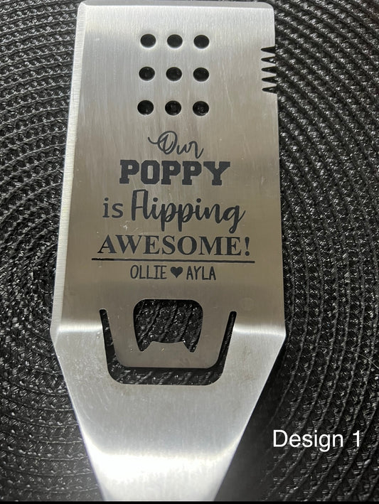 Engraved BBQ spatulas