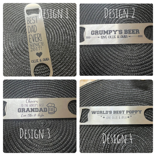 Engraved bottle openers