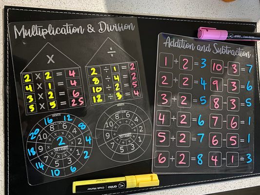 Educational maths wipe boards - 4 Little Dreamers
