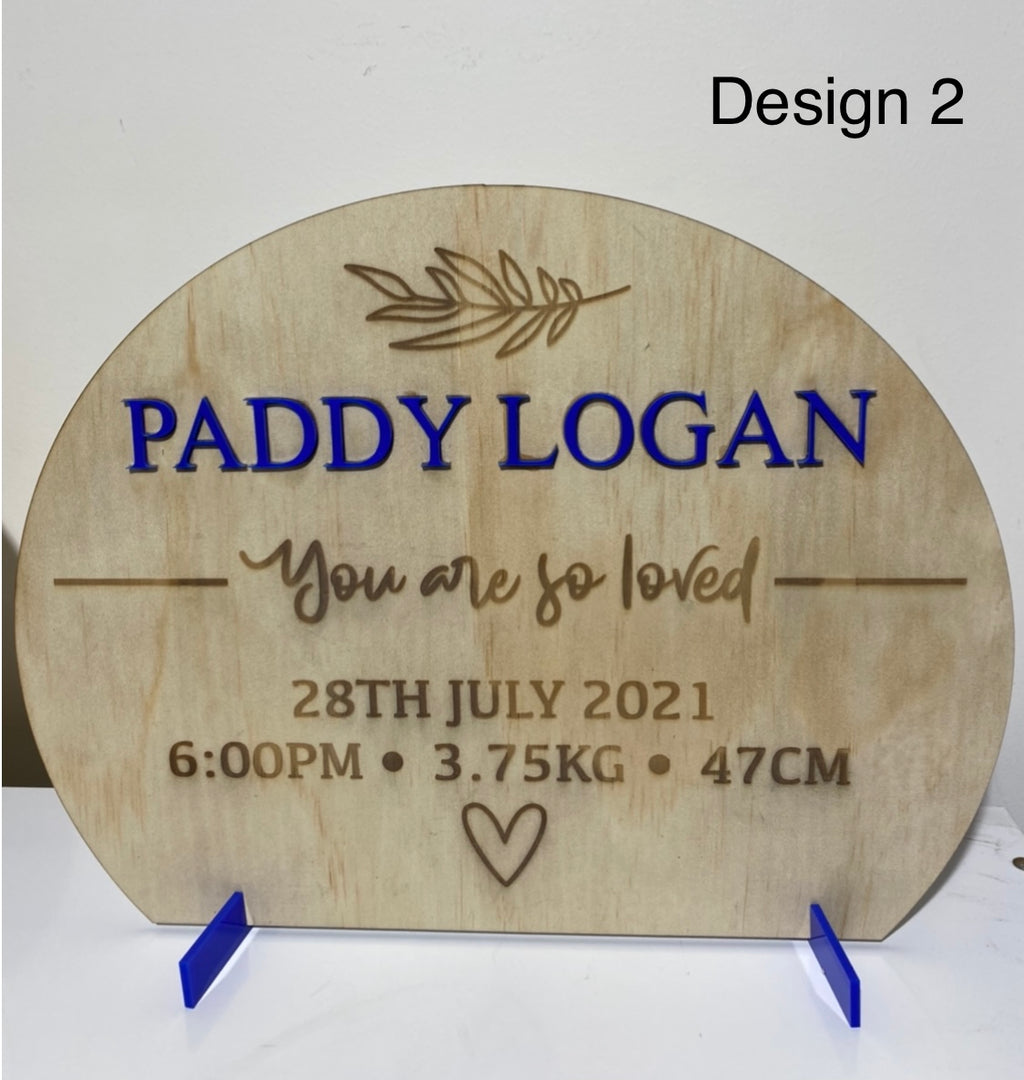 Baby birth stat plaques - 4 Little Dreamers