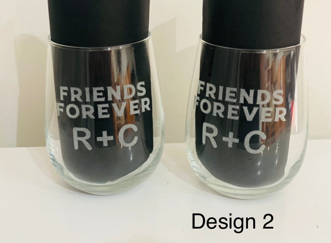 Engraved stemless glasses - 4 Little Dreamers