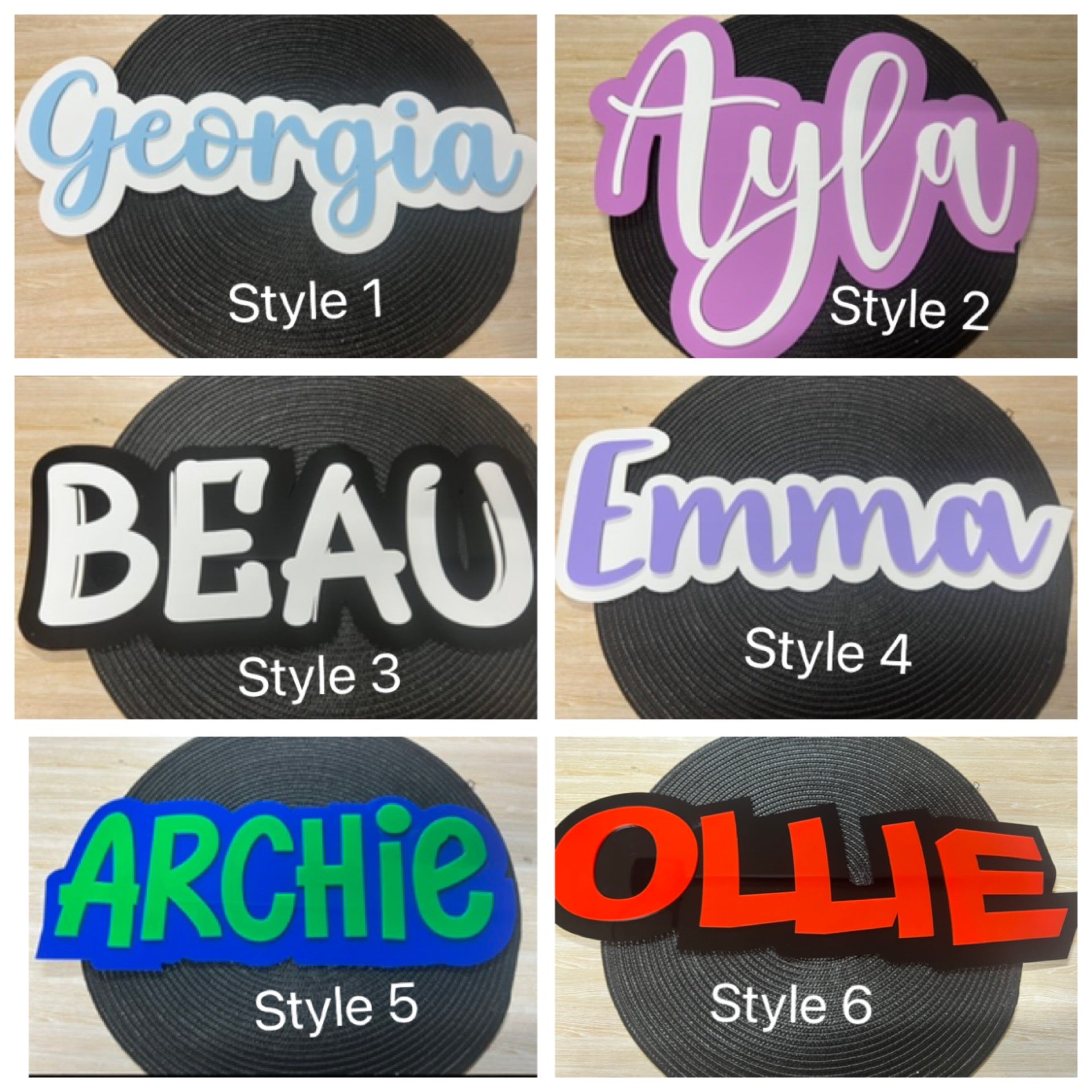 2 layer name plaques - 4 Little Dreamers