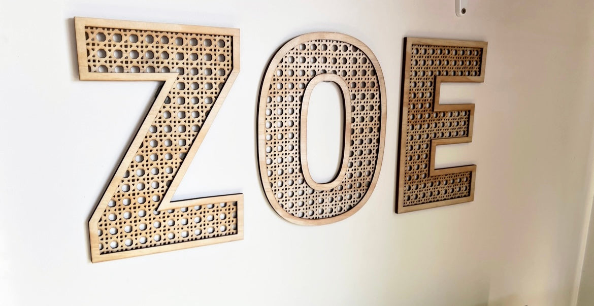 Custom 3d Rattan Lettering Rattan letters โ 4 Little Dreamers