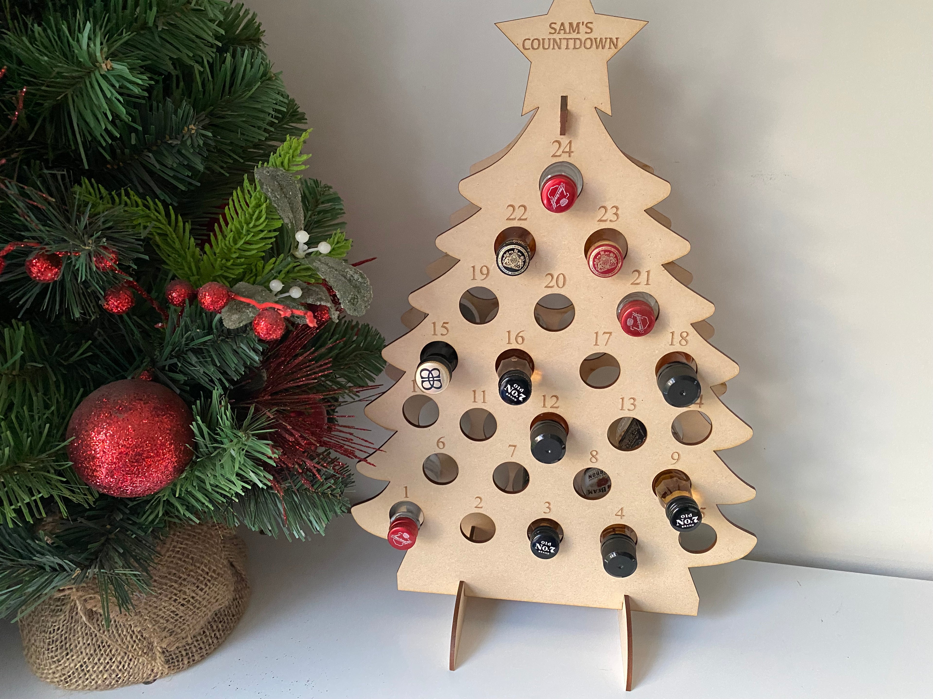 Christmas countdown mini spirit bottles - 4 Little Dreamers