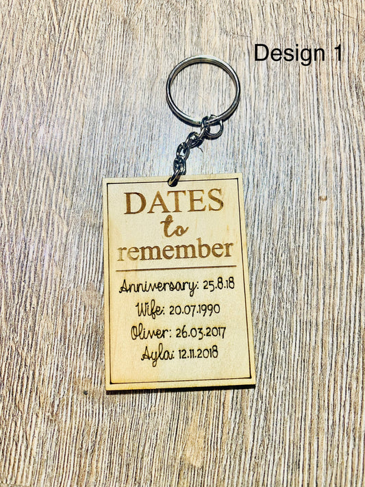 Dates to remember key tag
