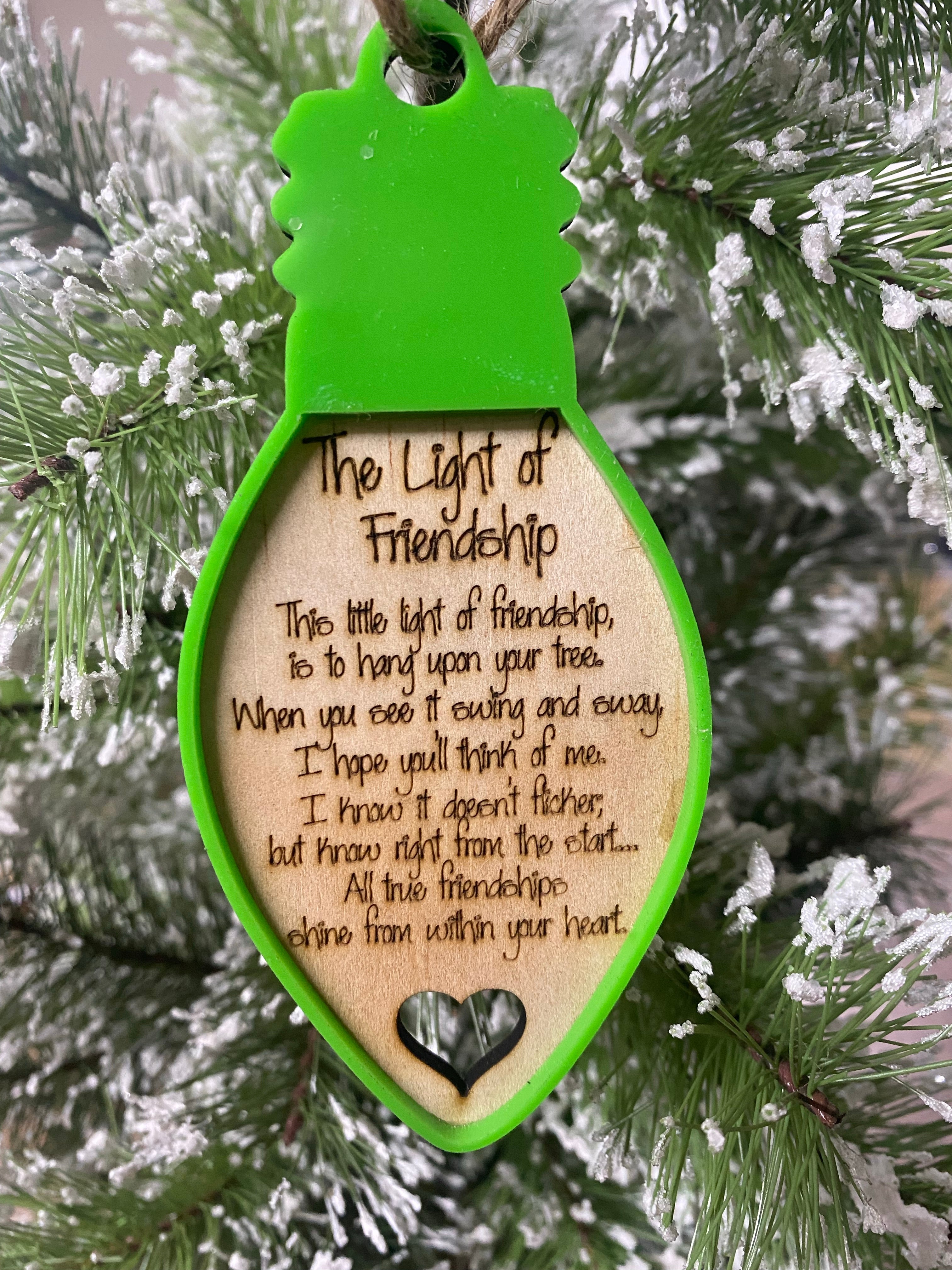 Light of friendship Christmas tree ornament - 4 Little Dreamers